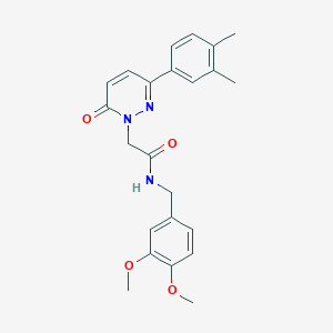 molecular formula C23H25N3O4 B3226262 N-(3,4-dimethoxybenzyl)-2-(3-(3,4-dimethylphenyl)-6-oxopyridazin-1(6H)-yl)acetamide CAS No. 1252844-95-3