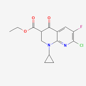molecular formula C14H14ClFN2O3 B3226269 Ethyl 7-chloro-1-cyclopropyl-6-fluoro-4-oxo-1,2,3,4-tetrahydro-1,8-naphthyridine-3-carboxylate CAS No. 125290-81-5