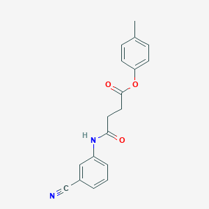 molecular formula C18H16N2O3 B322627 4-Methylphenyl 4-[(3-cyanophenyl)amino]-4-oxobutanoate 