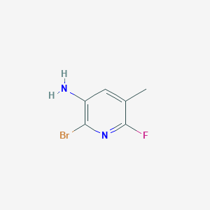 molecular formula C6H6BrFN2 B3226291 2-Bromo-6-fluoro-5-methylpyridin-3-amine CAS No. 1253654-77-1