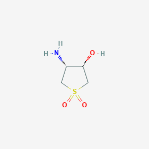 molecular formula C4H9NO3S B3226320 (3S,4R)-4-amino-1,1-dioxothiolan-3-ol CAS No. 1254309-19-7