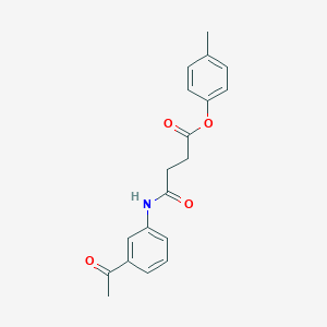 molecular formula C19H19NO4 B322634 4-Methylphenyl 4-[(3-acetylphenyl)amino]-4-oxobutanoate 