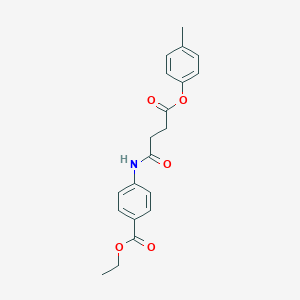 molecular formula C20H21NO5 B322635 Ethyl 4-{[4-(4-methylphenoxy)-4-oxobutanoyl]amino}benzoate 