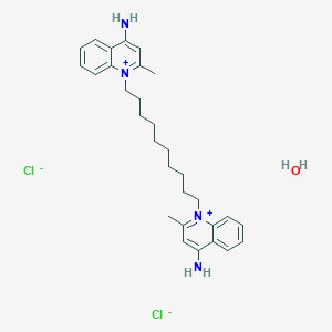 molecular formula C30H42Cl2N4O B3226350 Dequalinium chloride hydrate CAS No. 1255077-34-9
