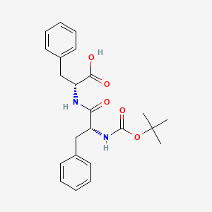 molecular formula C23H28N2O5 B3226359 D-Phenylalanine, N-[(1,1-dimethylethoxy)carbonyl]-D-phenylalanyl- CAS No. 125511-90-2