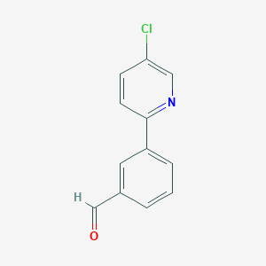 molecular formula C12H8ClNO B3226373 3-(5-Chloropyridin-2-yl)benzaldehyde CAS No. 1255634-17-3