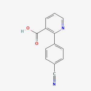 molecular formula C13H8N2O2 B3226378 2-(4-Cyanophenyl)nicotinic acid CAS No. 1255634-99-1