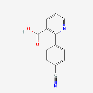 molecular formula C13H8N2O2 B3226378 2-(4-cyanophenyl)pyridine-3-carboxylic acid CAS No. 1255634-99-1