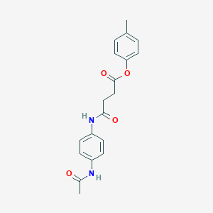 molecular formula C19H20N2O4 B322638 4-Methylphenyl 4-{[4-(acetylamino)phenyl]amino}-4-oxobutanoate 