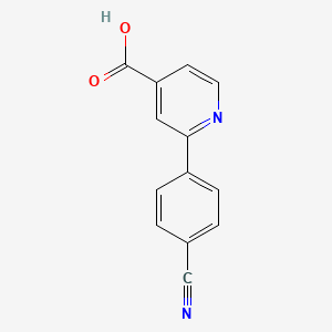 molecular formula C13H8N2O2 B3226391 2-(4-Cyanophenyl)isonicotinic acid CAS No. 1255637-06-9