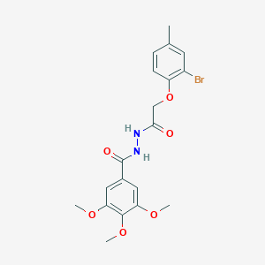 molecular formula C19H21BrN2O6 B322640 N'-[(2-bromo-4-methylphenoxy)acetyl]-3,4,5-trimethoxybenzohydrazide 