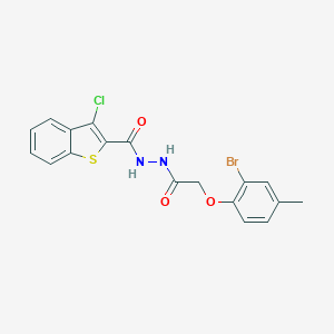 molecular formula C18H14BrClN2O3S B322641 N'-[(2-bromo-4-methylphenoxy)acetyl]-3-chloro-1-benzothiophene-2-carbohydrazide 