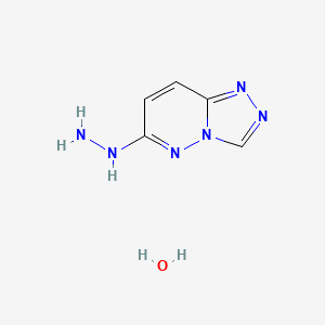 molecular formula C5H8N6O B3226424 6-肼基[1,2,4]三唑并[4,3-b]哒嗪水合物 CAS No. 1255717-27-1