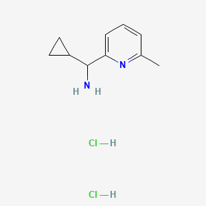 molecular formula C10H16Cl2N2 B3226428 1-Cyclopropyl-1-(6-methyl-2-pyridinyl)methanamine dihydrochloride CAS No. 1255717-35-1