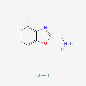 molecular formula C9H11ClN2O B3226433 [(4-Methyl-1,3-benzoxazol-2-yl)methyl]amine hydrochloride CAS No. 1255717-38-4