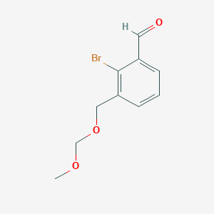molecular formula C10H11BrO3 B3226438 2-Bromo-3-(methoxymethoxymethyl)benzaldehyde CAS No. 1255794-74-1