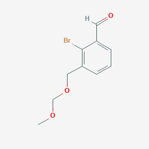 molecular formula C10H11BrO3 B3226438 2-Bromo-3-((methoxymethoxy)methyl)benzaldehyde CAS No. 1255794-74-1