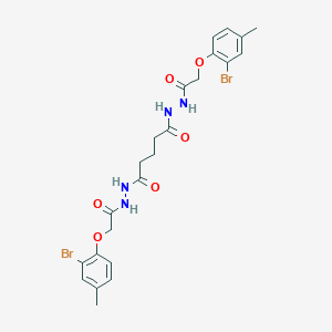 molecular formula C23H26Br2N4O6 B322644 N'~1~,N'~5~-bis[(2-bromo-4-methylphenoxy)acetyl]pentanedihydrazide 