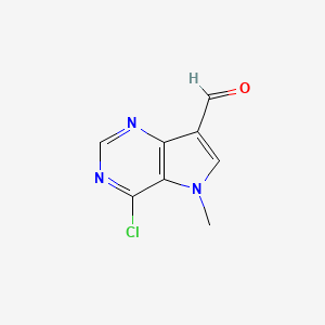 molecular formula C8H6ClN3O B3226450 4-Chloro-5-methyl-5H-pyrrolo[3,2-d]pyrimidine-7-carbaldehyde CAS No. 1255939-60-6