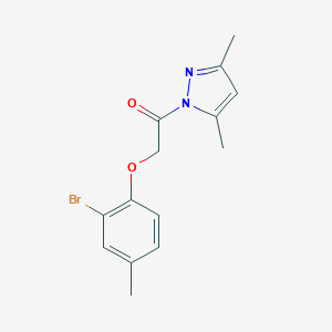 molecular formula C14H15BrN2O2 B322646 1-[(2-bromo-4-methylphenoxy)acetyl]-3,5-dimethyl-1H-pyrazole 