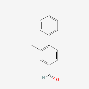 molecular formula C14H12O B3226464 2-Methyl-biphenyl-4-carboxaldehyde CAS No. 1256468-34-4