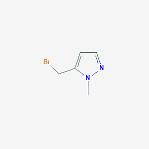 molecular formula C5H7BrN2 B3226473 5-(bromomethyl)-1-methyl-1H-pyrazole CAS No. 1256561-69-9