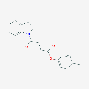 molecular formula C19H19NO3 B322648 4-methylphenyl 4-(2,3-dihydro-1H-indol-1-yl)-4-oxobutanoate 