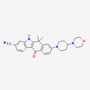 6,6-Dimethyl-8-(4-morpholinopiperidin-1-yl)-11-oxo-6,11-dihydro-5H-benzo[b]carbazole-3-carbonitrile