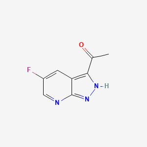 molecular formula C8H6FN3O B3226524 1-(5-Fluoro-1H-pyrazolo[3,4-b]pyridin-3-yl)ethanone CAS No. 1256788-17-6