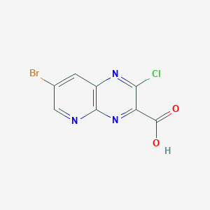 molecular formula C8H3BrClN3O2 B3226577 Pyrido[2,3-b]pyrazine-3-carboxylic acid, 7-bromo-2-chloro- CAS No. 1256811-90-1