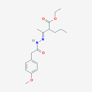 molecular formula C18H26N2O4 B322658 ethyl 2-{N-[(4-methoxyphenyl)acetyl]ethanehydrazonoyl}pentanoate 