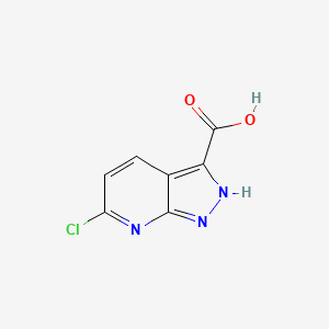 molecular formula C7H4ClN3O2 B3226581 6-chloro-1H-pyrazolo[3,4-b]pyridine-3-carboxylic acid CAS No. 1256811-93-4