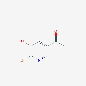 molecular formula C8H8BrNO2 B3226611 1-(6-溴-5-甲氧基吡啶-3-基)乙酮 CAS No. 1256821-65-4