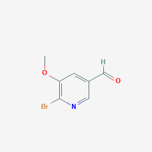 molecular formula C7H6BrNO2 B3226639 6-溴-5-甲氧基吡啶-3-甲醛 CAS No. 1256833-92-7