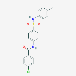 molecular formula C21H19ClN2O3S B322664 4-chloro-N-{4-[(2,4-dimethylanilino)sulfonyl]phenyl}benzamide 