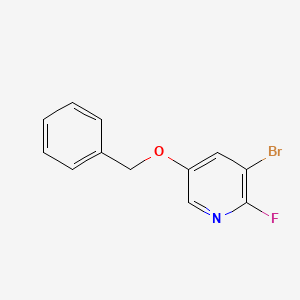 molecular formula C12H9BrFNO B3226650 5-(Benzyloxy)-3-bromo-2-fluoropyridine CAS No. 1256834-85-1