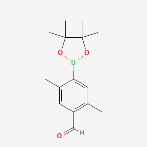 molecular formula C15H21BO3 B3226694 2,5-二甲基-4-(4,4,5,5-四甲基-1,3,2-二氧杂硼环-2-基)苯甲醛 CAS No. 1256970-23-6