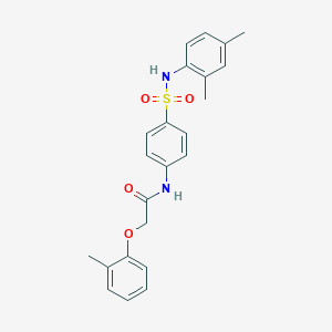 molecular formula C23H24N2O4S B322670 N-{4-[(2,4-dimethylanilino)sulfonyl]phenyl}-2-(2-methylphenoxy)acetamide 
