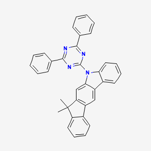 molecular formula C36H26N4 B3226707 10-(4,6-Diphenyl-1,3,5-triazin-2-yl)-12,12-dimethyl-10,12-dihydro-10-azaindeno[2,1-b]fluorene CAS No. 1257220-48-6