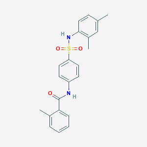 molecular formula C22H22N2O3S B322671 N-{4-[(2,4-dimethylanilino)sulfonyl]phenyl}-2-methylbenzamide 