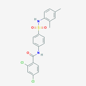 molecular formula C21H18Cl2N2O3S B322672 2,4-dichloro-N-{4-[(2,4-dimethylanilino)sulfonyl]phenyl}benzamide 