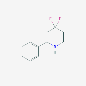 molecular formula C11H13F2N B3226724 4,4-Difluoro-2-phenylpiperidine CAS No. 1257301-37-3