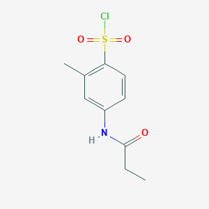 molecular formula C10H12ClNO3S B3226725 2-Methyl-4-propanamidobenzene-1-sulfonyl chloride CAS No. 125744-21-0