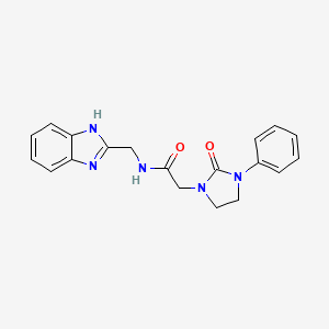molecular formula C19H19N5O2 B3226726 N-((1H-benzo[d]imidazol-2-yl)methyl)-2-(2-oxo-3-phenylimidazolidin-1-yl)acetamide CAS No. 1257550-39-2