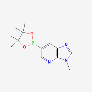 molecular formula C14H20BN3O2 B3226730 2,3-dimethyl-6-(4,4,5,5-tetramethyl-1,3,2-dioxaborolan-2-yl)-3H-imidazo[4,5-b]pyridine CAS No. 1257554-01-0