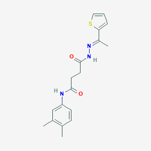 molecular formula C18H21N3O2S B322676 N-(3,4-dimethylphenyl)-4-oxo-4-[2-(1-thien-2-ylethylidene)hydrazino]butanamide 