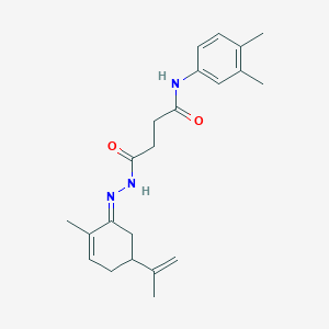 molecular formula C22H29N3O2 B322677 N-(3,4-dimethylphenyl)-4-{(2E)-2-[2-methyl-5-(prop-1-en-2-yl)cyclohex-2-en-1-ylidene]hydrazinyl}-4-oxobutanamide 