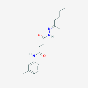 molecular formula C18H27N3O2 B322678 N-(3,4-dimethylphenyl)-4-[2-(1-methylpentylidene)hydrazino]-4-oxobutanamide 