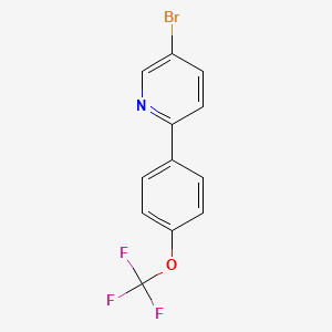 molecular formula C12H7BrF3NO B3226787 5-Bromo-2-[4-(trifluoromethoxy)phenyl]pyridine CAS No. 1257875-15-2