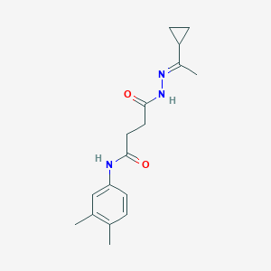 molecular formula C17H23N3O2 B322679 4-[2-(1-cyclopropylethylidene)hydrazino]-N-(3,4-dimethylphenyl)-4-oxobutanamide 